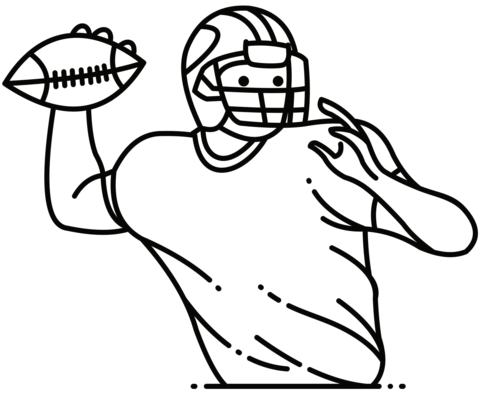 Quarterback Throwing Coloring Page